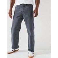 Jack & Jones Alex Original 5 Pocket Wide Leg Classic Trousers - Dark Grey