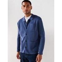 Selected Homme Mike Lightweight Relaxed Fit Long Sleeve Knitted Cardigan - Blue
