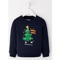 Jack & Jones Mini Younger Boys Santa Crew Neck Christmas Sweatshirt - Black