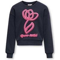Only Kids Girls Grow Wild Sweat - Navy