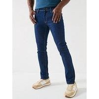 JACK & JONES Mens Slim Fit Jeans with Low Rise Button Fly Denim Pants for Men UK, Blue Denim Colour, Size: 34W / 30L
