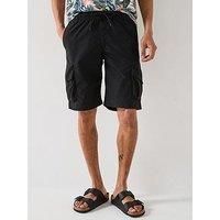 JACK & JONES Men/'s Jpstcole Jjhart Tech Cargo Shorts, Black, XL
