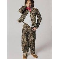 Name It Girls Leopard Print Jacket - Silver Mink Leopard