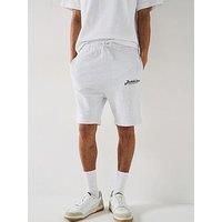 Jack & Jones Gordon Beau Script Sweat Shorts - White Melange