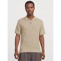 JACK & JONES Men/'s Jprcccooper Knit Polo Ss Sn, Greige, L