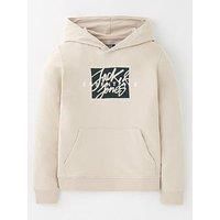 JACK & JONES Men/'s Jjcolton Sweat Hood Jnr, Moonbeam, 128 cm