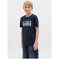 Jack & Jones Junior Boys Colton Photoprint Short Sleeve T-Shirt - Sky Captain
