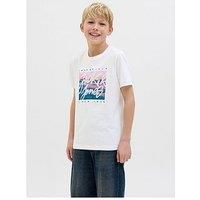 JACK & JONES Men/'s Jjcolton Photoprint Tee Ss Crew Ne Jnr, White, 8 Years