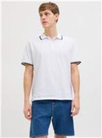 JJ REBEL Men/'s Jrebzell Polo Ss Sn, White, XXL