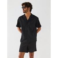 Jack & Jones Massimo Resort Shirt And Shorts Set - Black