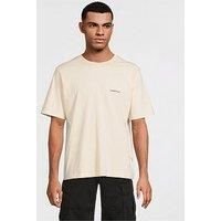 JACK & JONES Men/'s Jorsplit Back Tee Ss Crew Neck, Antique White, M