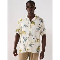 Jack & Jones Luke Varenna Aop Short Sleeve Shirt - Cloud Dancer