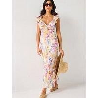 Vero Moda Woven Ankle Drop Hem Dress - Print - Multi