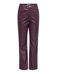 ONLY Women/'s Onlsadie Faux Leather Pants CC OTW, Mauve Wine, M