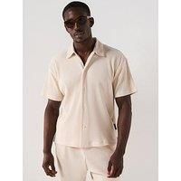 JACK & JONES Men/'s Jcointerlude Plisse Shirt Ss, Moonbeam, M