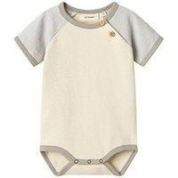 Lil Atelier Baby Boys Contrast Short Sleeve Bodysuit - Turtledove Vapor Blue