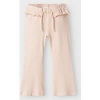 Lil Atelier Mini Girls Wide Leg Trousers - Peach Whip