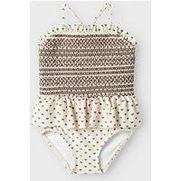 Lil Atelier Mini Girls Heart Print Swimsuit - Turtledove