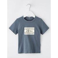 Jack & Jones Mini Younger Boys Frederiksberg Script Short Sleeve T-Shirt- Grey