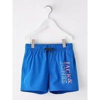 Jack & Jones Mini Younger Boys Maui Double Logo Swim Shorts - Turkish Sea Blue