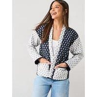 Jdy Printed Quilted Jacket - Black/White - Multi