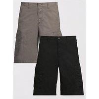 JACK & JONES Men/'s Jpstcole Mateo Cargo Short Mid MP 2Pk, Black, S (Pack of 2)