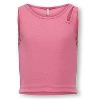 Only Kids Girls Cut Out Vest Top - Camelia Rose