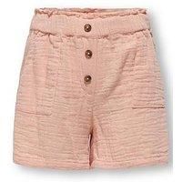 Only Kids Girls Cheesecloth Shorts - Salmon