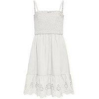 Only Kids Girls Smocked Strappy Dress - Cloud Dancer