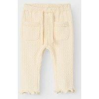 Lil Atelier Baby Girls Textured Slim Trousers - Turtledove