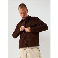 Selected Homme Thom Suede Over Shirt - Brown