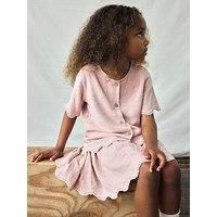 Lil Atelier Mini Girls Embroidered Skirt - Misty Rose