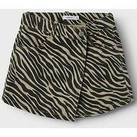 Name It Girls Zebra Print Skort - Black