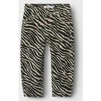 Name It Mini Girls Zebra Print Mom Pants - Black