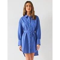 Only Woven Long Sleeve Shirt Dress - Blue