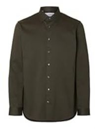 SELECTED FEMME Men/'s Slhslim-Performance Shirt Ls Noos, Forest Night, L