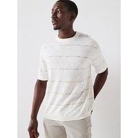 Selected Homme Berg Short Sleeve Relaxed Fit Knitted T-Shirt - Egret Winter Sky