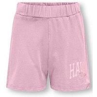 Only Kids Girls Hawaii Jersey Co-Ord Shorts - Roseate Spoonbill