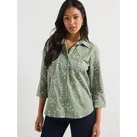 Jdy Embroidered Relaxed Fit Shirt - Green