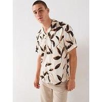 Selected Homme Noa Short Sleeve Resort Shirt - Beige