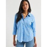 Jdy Embroidered Relaxed Fit Shirt - Blue
