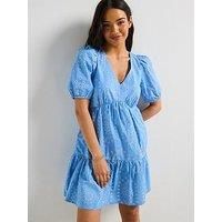 Jdy Embroidered Mini Dress - Blue