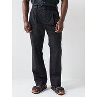 Selected Homme Loose Adam Pleat Trousers - Black