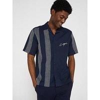 Only & Sons Seio Embroidery Detailed Shirt - Dark Sapphire