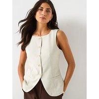 Vero Moda Mikela Short Sleeve Long Waistcoat - Cream