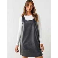 Only Josie Faux Leather Dress Mini Dress - Black