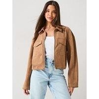Only Faux Suede Jacket - Brown