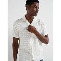 Jack & Jones Dia Structure Short Sleeve Resort Shirt - Cream