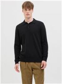 JJ rebel Men/'s Jrebcallum Knit Polo Neck Ls, Black, S