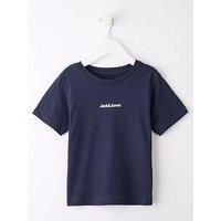 Jack & Jones Mini Younger Boys Mountain Back Print Short Sleeve T-Shirt - Navy